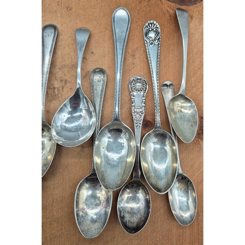 24 - A Collection of mixed silver hall marked flatwares; Georgian & Victorian Glasgow silver, Birmingham,... 