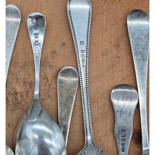 24 - A Collection of mixed silver hall marked flatwares; Georgian & Victorian Glasgow silver, Birmingham,... 