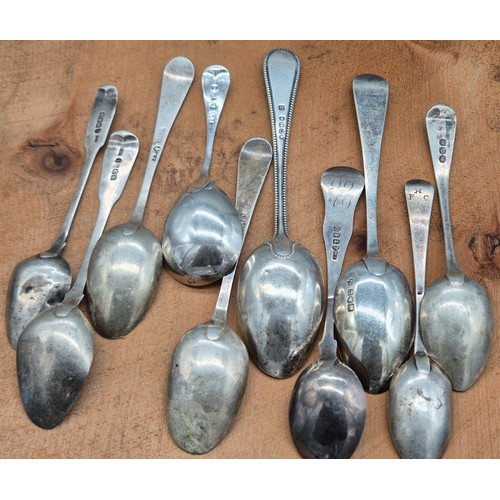 24 - A Collection of mixed silver hall marked flatwares; Georgian & Victorian Glasgow silver, Birmingham,... 