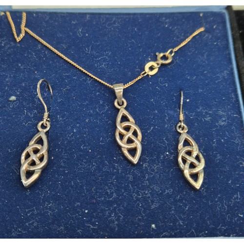 73 - A Collection of Silver chains and gem stone pendants; Emerald and diamond stone pendant, Citrine gem... 