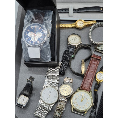 58 - A Tray of watches; Boxed Sekonda watch, Casio Alarm Chromo, Timex boxed watch, Rotary Rotary Super S... 