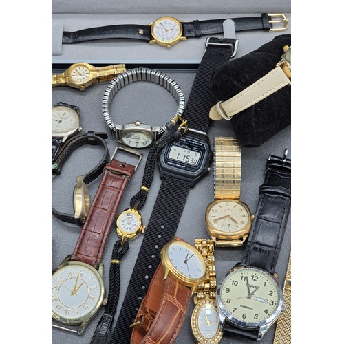 58 - A Tray of watches; Boxed Sekonda watch, Casio Alarm Chromo, Timex boxed watch, Rotary Rotary Super S... 