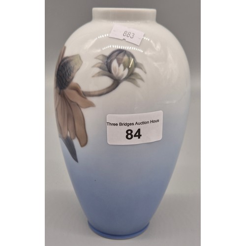 84 - Royal Copenhagen floral design vase. [17.5cm high] Sold on behalf of the Doddie Weir Foundation char... 