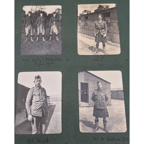 86 - A Rare WWI Photo album of an officer in the Gordon Highlanders, Including scenes from early in the W... 