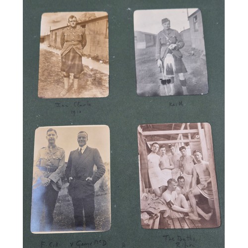 86 - A Rare WWI Photo album of an officer in the Gordon Highlanders, Including scenes from early in the W... 