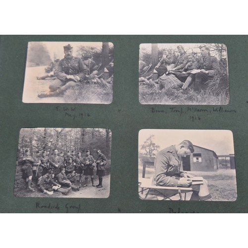 86 - A Rare WWI Photo album of an officer in the Gordon Highlanders, Including scenes from early in the W... 