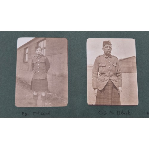 86 - A Rare WWI Photo album of an officer in the Gordon Highlanders, Including scenes from early in the W... 