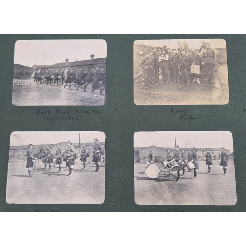 86 - A Rare WWI Photo album of an officer in the Gordon Highlanders, Including scenes from early in the W... 