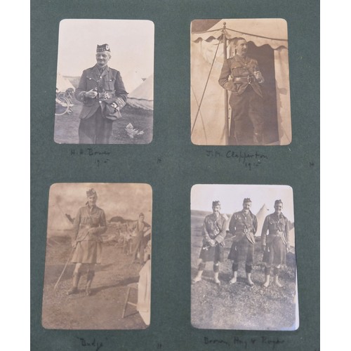86 - A Rare WWI Photo album of an officer in the Gordon Highlanders, Including scenes from early in the W... 