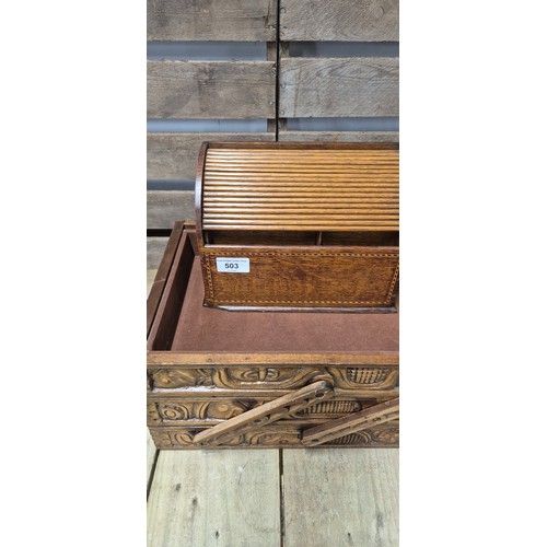 Three various wooden storage boxes; Cantilever storage tray having