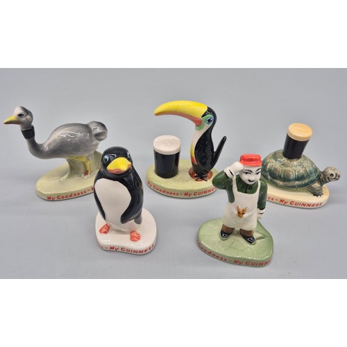 Carlton ware Guinness advertising figures; Turtle, penguin Ostrich