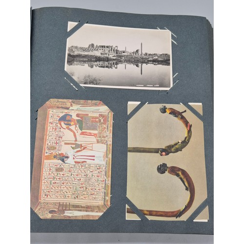 103 - A Large Antique Postcard Album Featuring North American & Middle Eastern Postcards [Pictured of enti... 