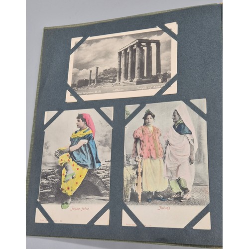 103 - A Large Antique Postcard Album Featuring North American & Middle Eastern Postcards [Pictured of enti... 