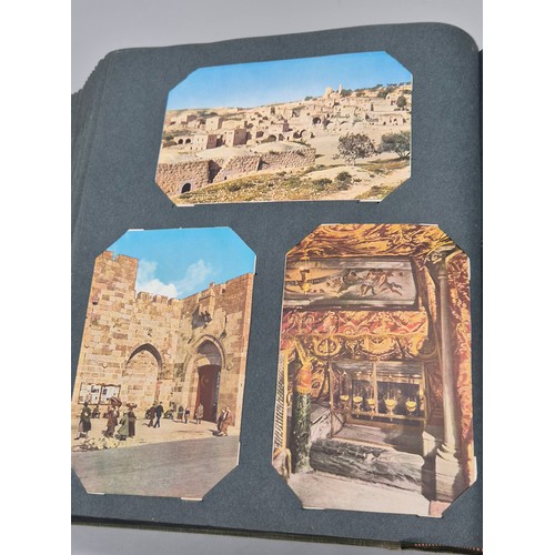 103 - A Large Antique Postcard Album Featuring North American & Middle Eastern Postcards [Pictured of enti... 