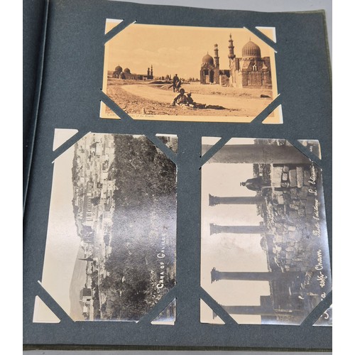 103 - A Large Antique Postcard Album Featuring North American & Middle Eastern Postcards [Pictured of enti... 