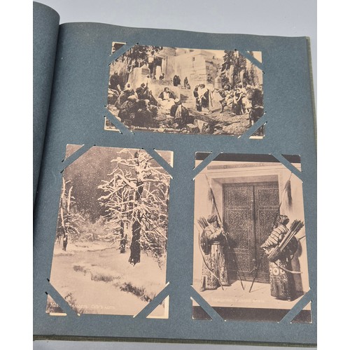 103 - A Large Antique Postcard Album Featuring North American & Middle Eastern Postcards [Pictured of enti... 