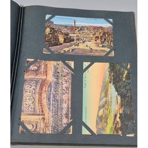 103 - A Large Antique Postcard Album Featuring North American & Middle Eastern Postcards [Pictured of enti... 