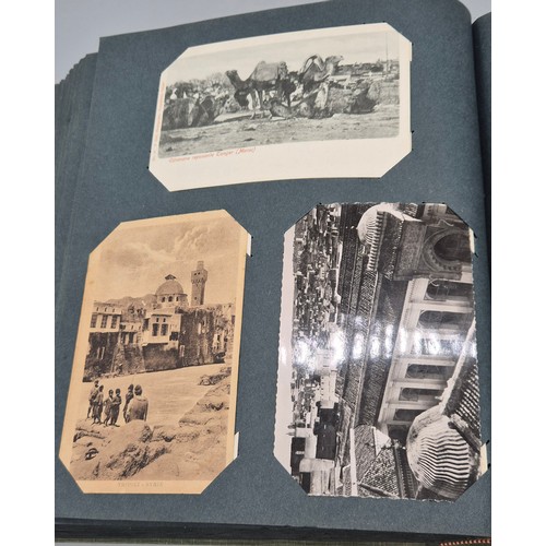 103 - A Large Antique Postcard Album Featuring North American & Middle Eastern Postcards [Pictured of enti... 