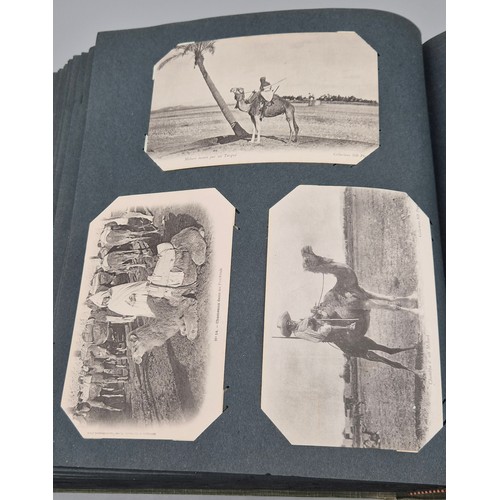 103 - A Large Antique Postcard Album Featuring North American & Middle Eastern Postcards [Pictured of enti... 