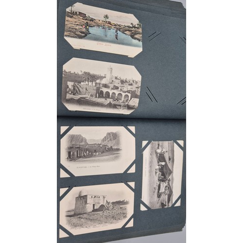 103 - A Large Antique Postcard Album Featuring North American & Middle Eastern Postcards [Pictured of enti... 