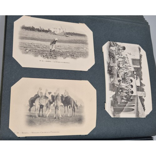 103 - A Large Antique Postcard Album Featuring North American & Middle Eastern Postcards [Pictured of enti... 