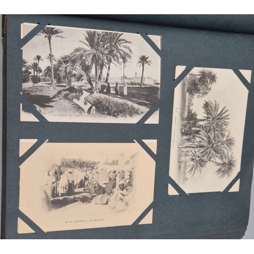 103 - A Large Antique Postcard Album Featuring North American & Middle Eastern Postcards [Pictured of enti... 