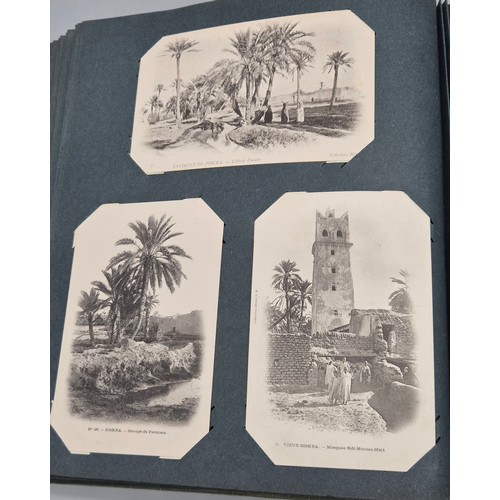 103 - A Large Antique Postcard Album Featuring North American & Middle Eastern Postcards [Pictured of enti... 