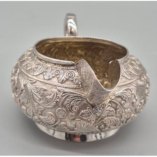 99 - 19th Century Indian White Metal Kutch Cream Jug [6.5x14cm]