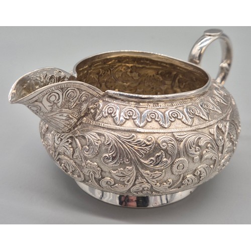 99 - 19th Century Indian White Metal Kutch Cream Jug [6.5x14cm]