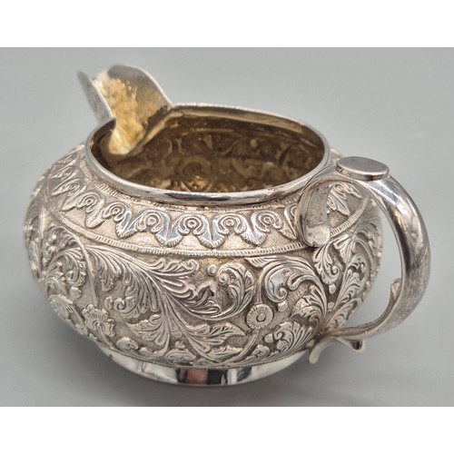 99 - 19th Century Indian White Metal Kutch Cream Jug [6.5x14cm]