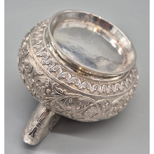 99 - 19th Century Indian White Metal Kutch Cream Jug [6.5x14cm]