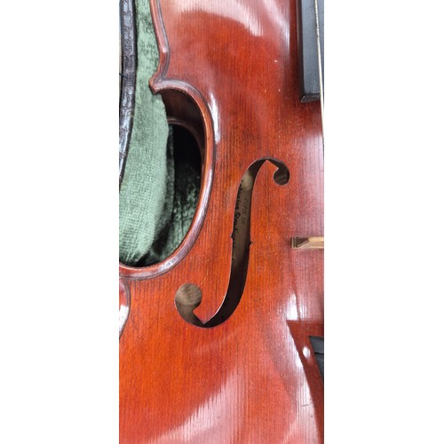 152 - French Mirecourt JTL 'Copie De' Viola 1920's with Original case with bow [Back length 40cm] [15