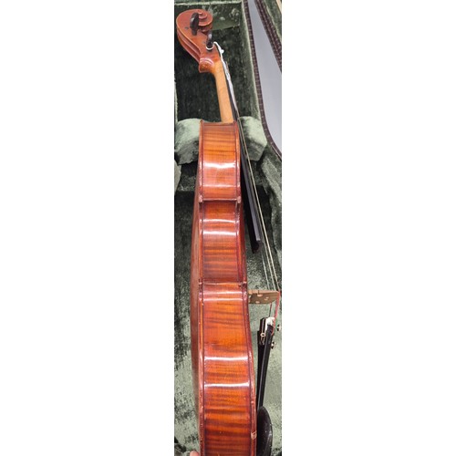 152 - French Mirecourt JTL 'Copie De' Viola 1920's with Original case with bow [Back length 40cm] [15