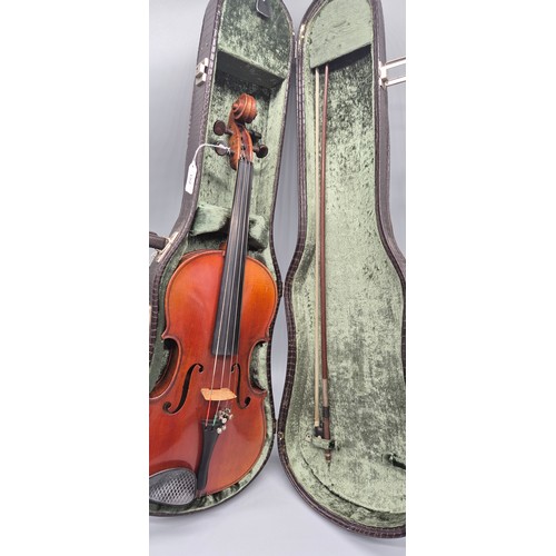 152 - French Mirecourt JTL 'Copie De' Viola 1920's with Original case with bow [Back length 40cm] [15