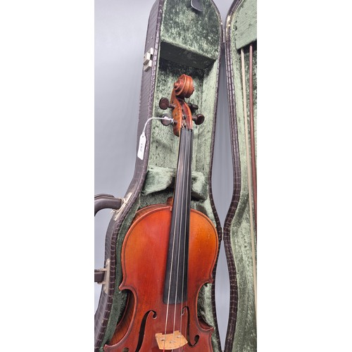 152 - French Mirecourt JTL 'Copie De' Viola 1920's with Original case with bow [Back length 40cm] [15