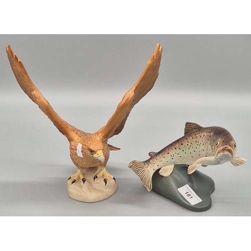 181 - Beswick Golden Eagle Model no 2062 together with Beswick Trout model 2087 [25.5cm Eagle height]