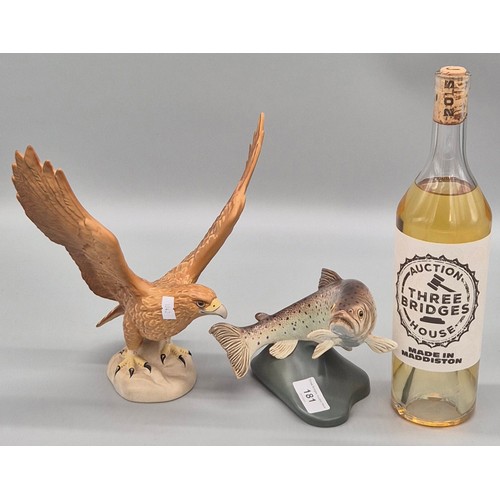 181 - Beswick Golden Eagle Model no 2062 together with Beswick Trout model 2087 [25.5cm Eagle height]