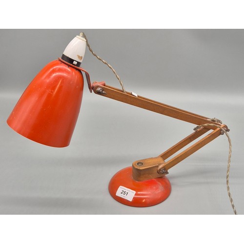 251 - A Pair of mid century 1960s Maclamp desk Angle poise lamps possibly by Terence Conran [43cm tallest]