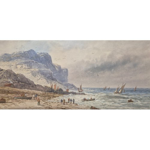 222 - Lennard Lewis [British 1826 - 1913]
Coastal scene watercolour together with Coastal scene print by I... 