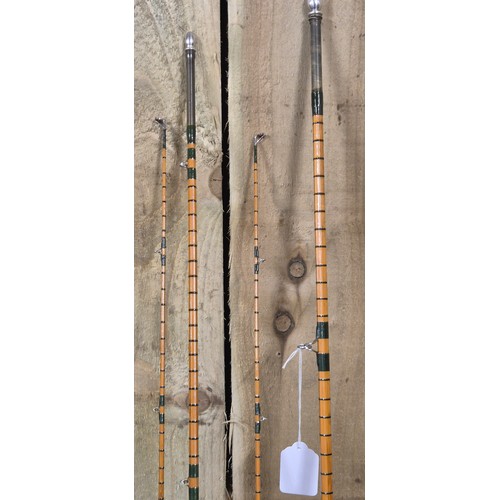 326 - Hardy Brothers Alnwick three piece split cane fly rod with spare top & bag