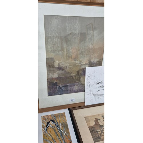 281 - A Collection of various unframed and framed artworks; Various paintings by Rachel Grainger- Hunt [Ir... 