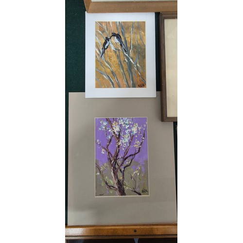 281 - A Collection of various unframed and framed artworks; Various paintings by Rachel Grainger- Hunt [Ir... 