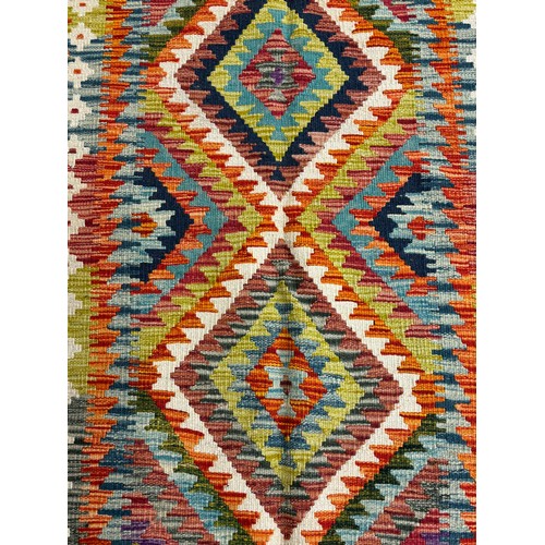 286 - Hand Knotted Chobi Kilim rug- Neutral ground. {133x82cm}