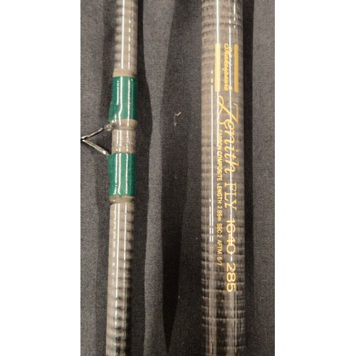 491 - Shakespeare two piece fly rod and bag; Zenith Fly 1640-285 Cabon Composite. 2.85m