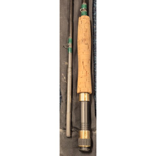 491 - Shakespeare two piece fly rod and bag; Zenith Fly 1640-285 Cabon Composite. 2.85m