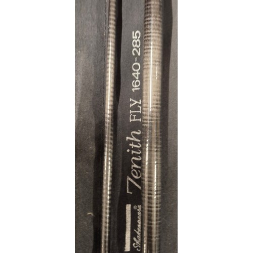 491 - Shakespeare two piece fly rod and bag; Zenith Fly 1640-285 Cabon Composite. 2.85m