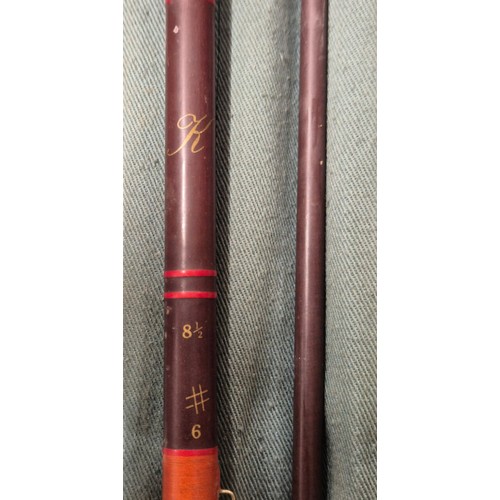 411 - M.K.B Bespoke #6 Two piece Graphite fly rod with bag. 8' 1/2