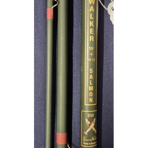 421 - Three piece Bruce & Walker Salmon Carbon Fly Rod with bag; Bruce & Walker- Walker 15', #10-12, Salmo... 