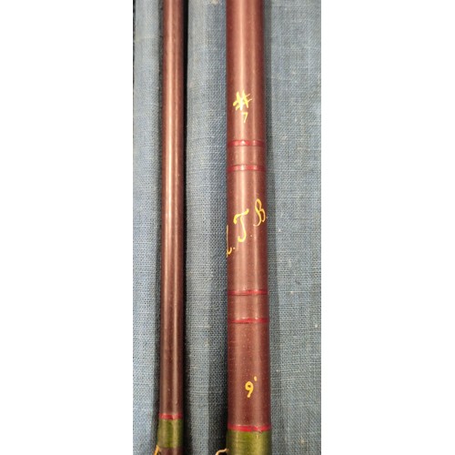 426 - Two piece fly rod with bag; #7 L.J.B. 9'.