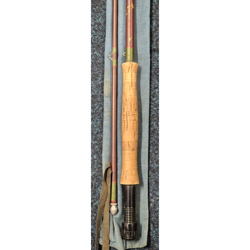 426 - Two piece fly rod with bag; #7 L.J.B. 9'.